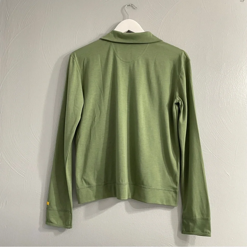 Sport Science wool 2.0 base-layer top pullover half zip green outdoor thumbholes - Picture 6 of 9